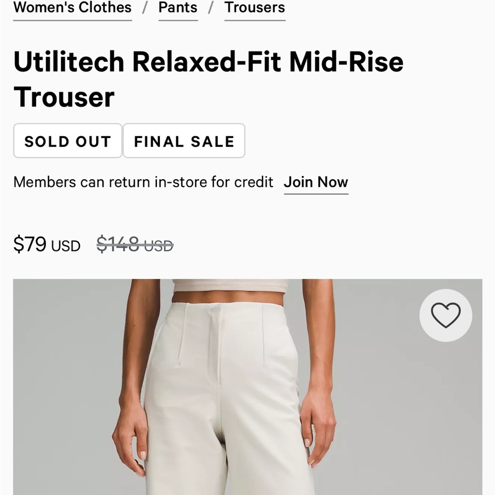 Lululemon Relaxed-Fit Mid-Rise Trousers